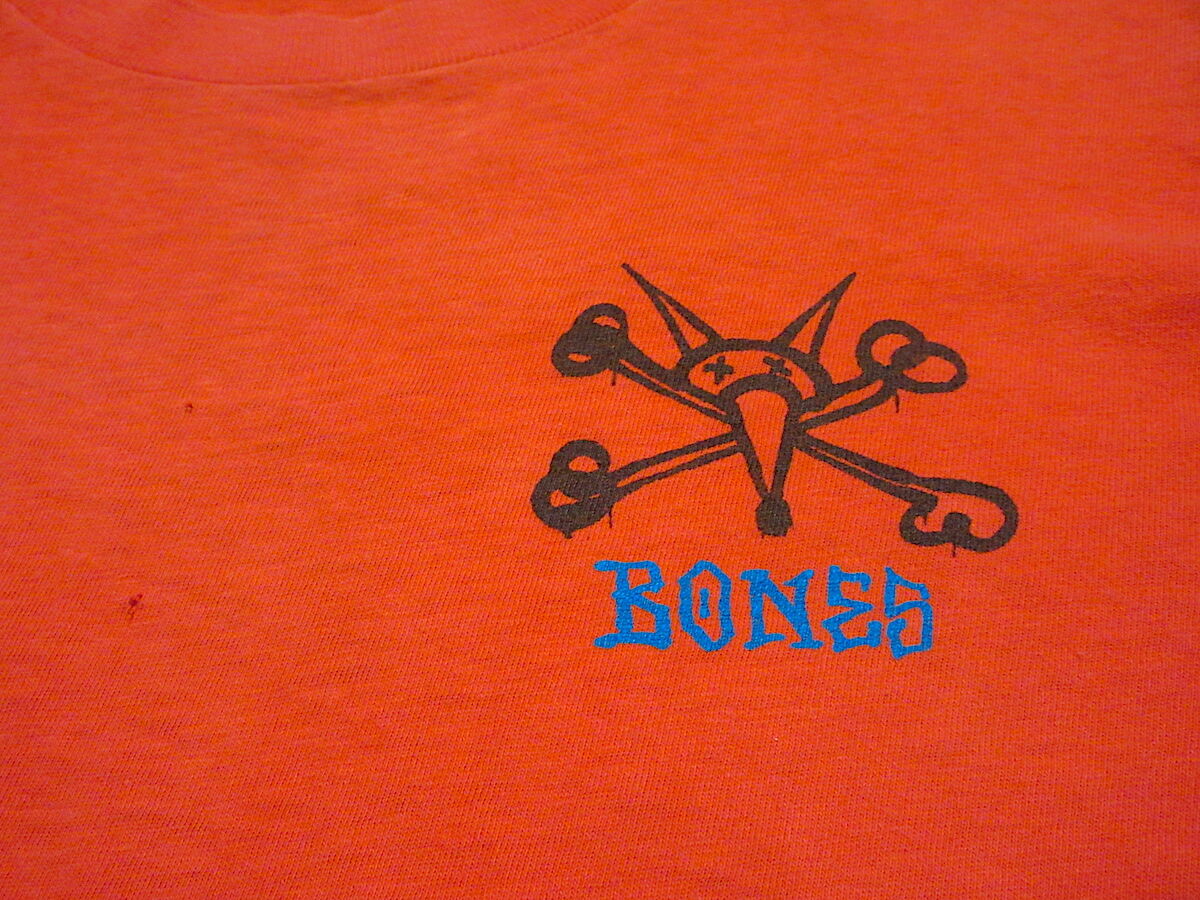 ビンテージ80's○POWELL PERALTA RAT BONES長袖Tシャツ橙M○2204 ビンテージ80's○POWELL PERALTA RAT BONES長袖Tシャツ橙M○2204