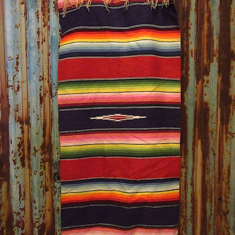 ビンテージ40's50's○メキシカンラグ約94.5cm × 約46cm○260317d5-r