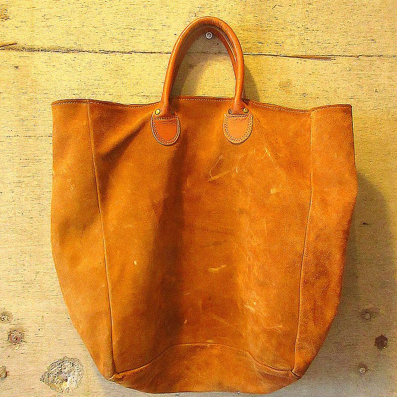 ビンテージ80's○BROOKSTONEスウェードレザートート茶○240913k4-bag-t