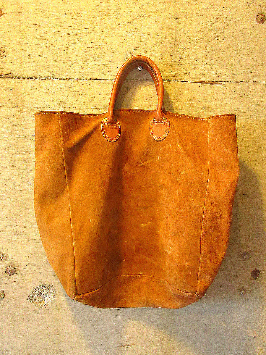 ビンテージ80's○BROOKSTONEスウェードレザートート茶○240913k4-bag-t