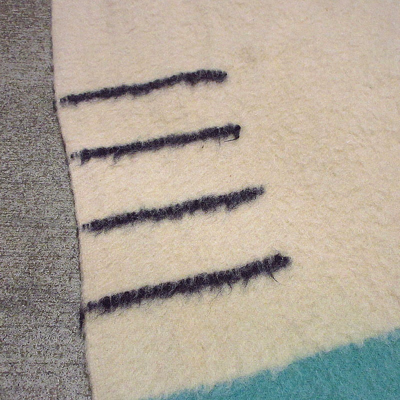 ビンテージ50's○HUDSON'S BAYマルチボーダーウールブランケットsize約