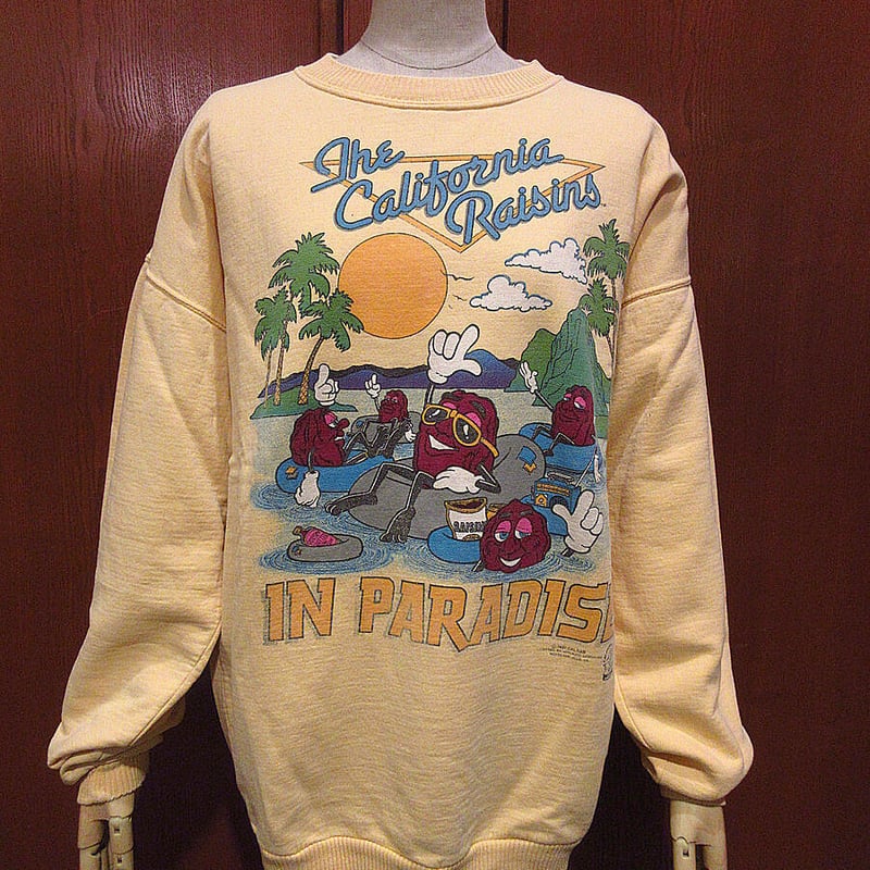 ビンテージ80's○The California Raisinsプリントスウェット黄○2104
