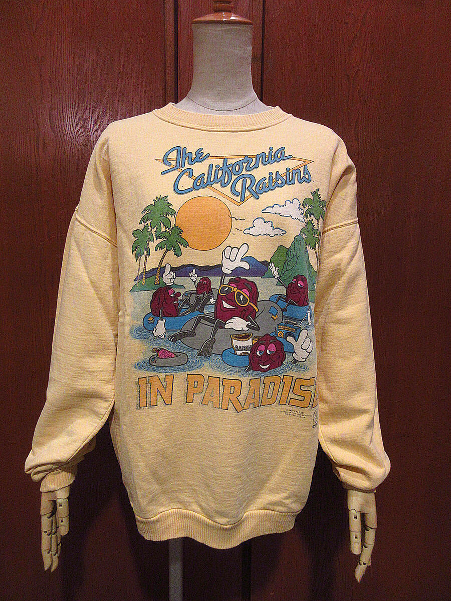 ビンテージ80's○The California Raisinsプリントスウェット黄○2104