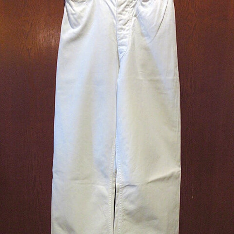 ビンテージ50's60's○U.S.NAVYボタンフライセーラーパンツ白size ビンテージ50's60's○U.S.NAVYボタンフライセーラーパンツ白size