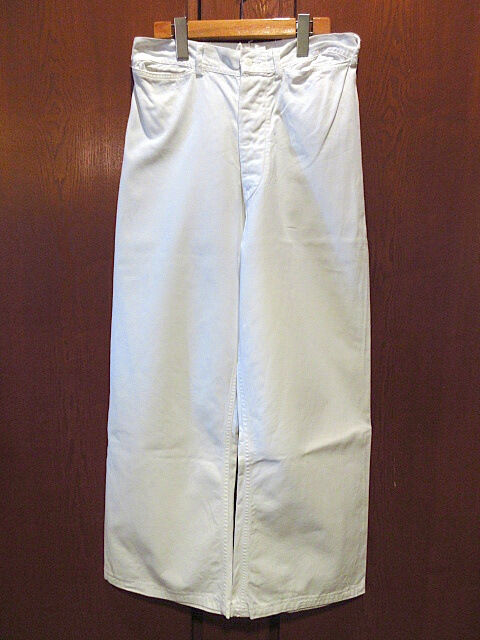 ビンテージ50's60's○U.S.NAVYボタンフライセーラーパンツ白size ビンテージ50's60's○U.S.NAVYボタンフライセーラーパンツ白size