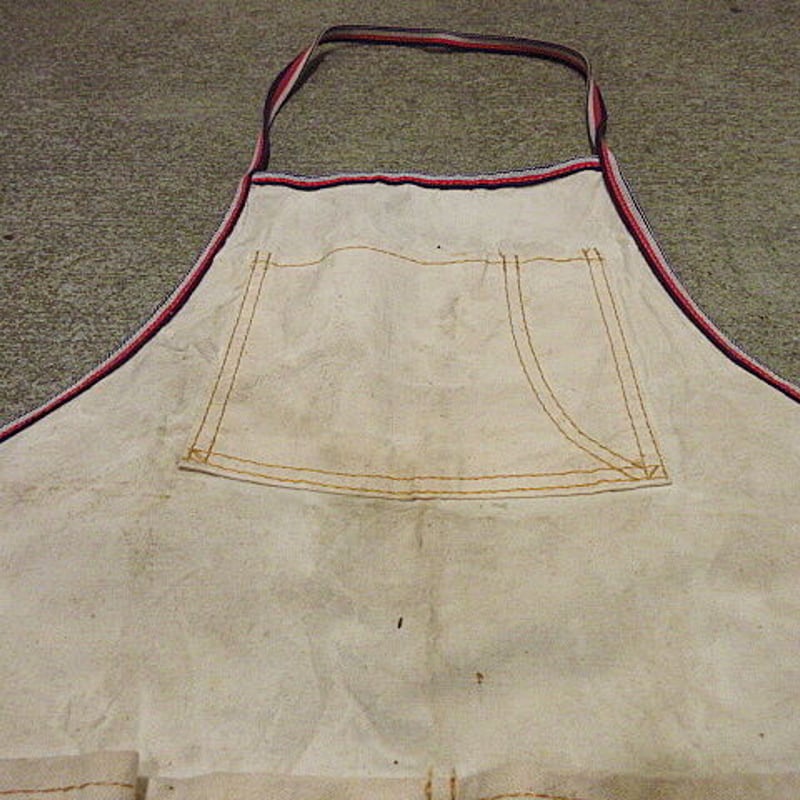 vintageワークエプロンarchiveピンバッジ付きy2kグランジ 古着 ビンテージ○キャンバスワークエプロン○210102f1-apr古着小物