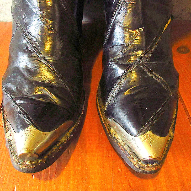 ビンテージ○J.Chisholm ウエスタンブーツ黒size 8M○240528k6-m-bt