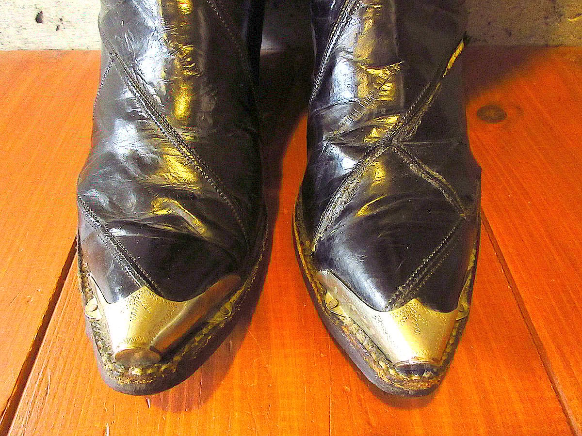 ビンテージ○J.Chisholm ウエスタンブーツ黒size 8M○240528k6-m