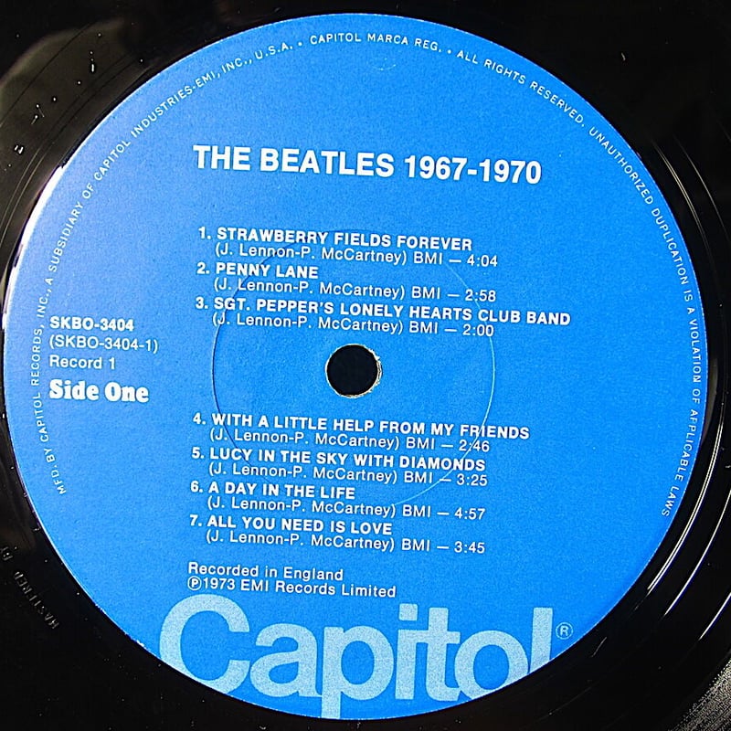 THE BEATLES 1967-1970 2枚組Capitol Records SKBO-3