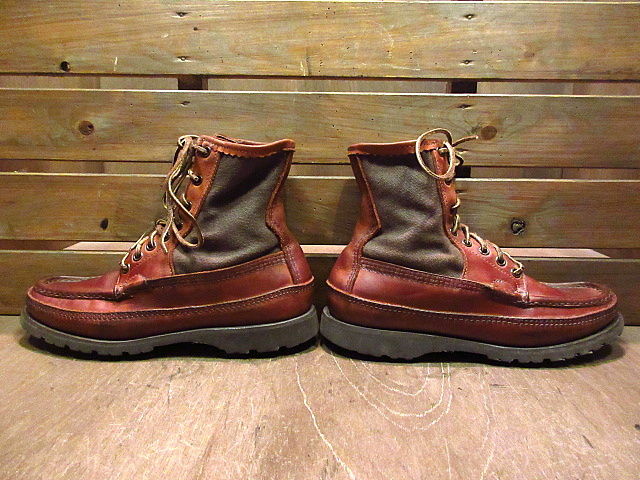 W.C. Russell Moccasin Co. ワークブーツ 8 1/2 D ビンテージ○W.C.RUSSELL MOCCASIN Co.レディースキャンバス×レザー