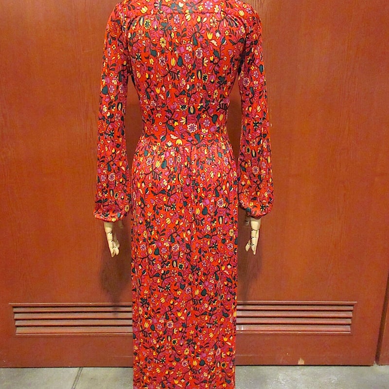 ビンテージ70's○Miss Ritaフラワー総柄長袖ワンピース ビンテージ70's○Miss Ritaフラワー総柄長袖ワンピース