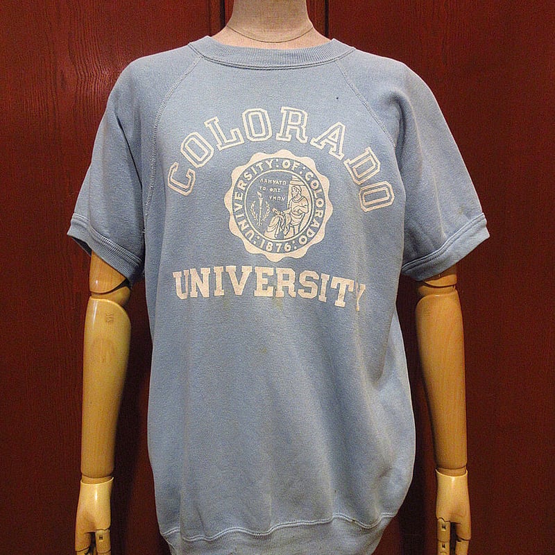 ビンテージ50's60'sCOLORADOUNIVERSITYラグランスウェット ビンテージ50's60's○COLORADO UNIVERSITYコットン半袖ラグラン