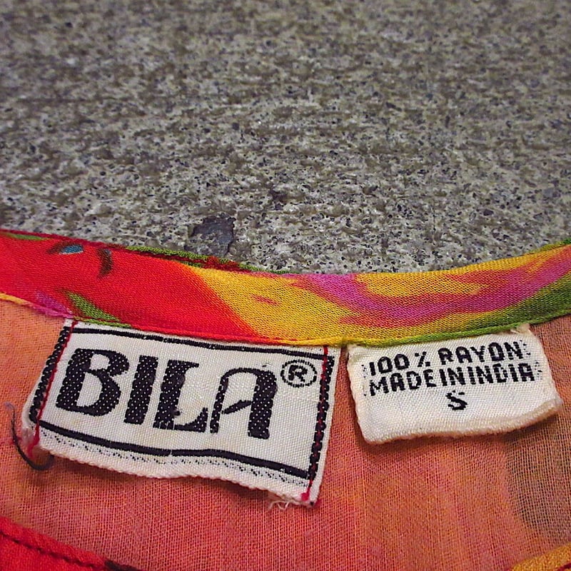 ビンテージ○BILAインド綿フラワー総柄ノースリーブワンピース ビンテージ○BILAインド綿フラワー総柄ノースリーブワンピース