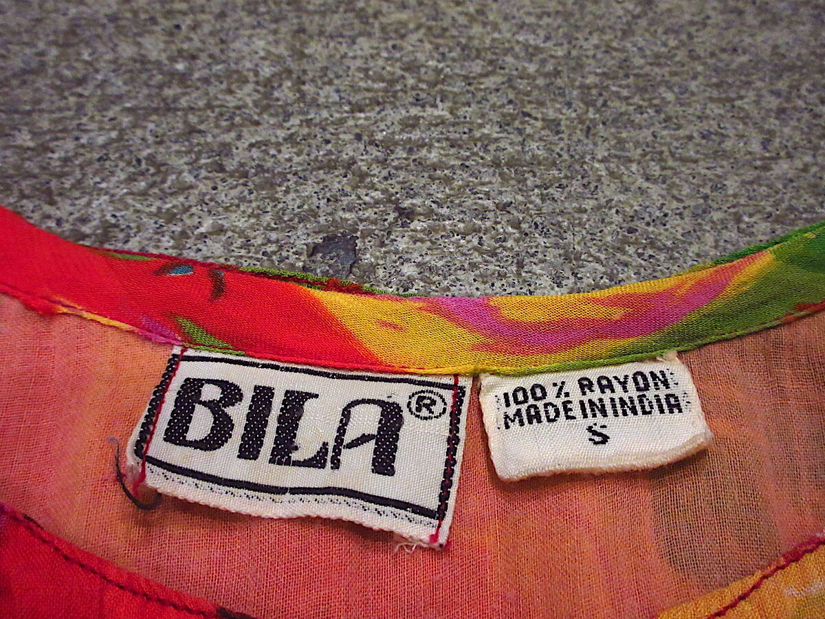 ビンテージ○BILAインド綿フラワー総柄ノースリーブワンピース ビンテージ○BILAインド綿フラワー総柄ノースリーブワンピース