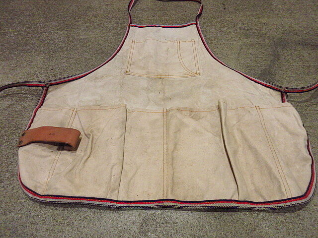 ヴィンテージ エプロン プリント ビンテージ ビンテージ○キャンバスワークエプロン○210102f1-apr古着小物