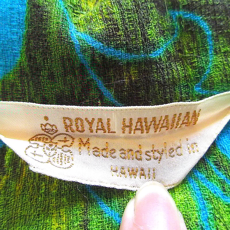 ビンテージハワイアンシャツ  花　壺柄　値下げ！ ビンテージ70's○ROYAL HAWAIIANコットン花柄ハワイアンシャツ