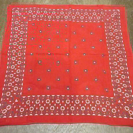 ビンテージ40's●FAST COLOR下鼻象マークコットンバンダナ赤●240825i3-bndエレファントブランド