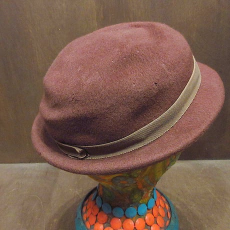 ビンテージ50’s60’s●MAGNIN & CO.フェルトヘッドドレス茶●231002j5-w-hd古着1950s1960sレディース帽子