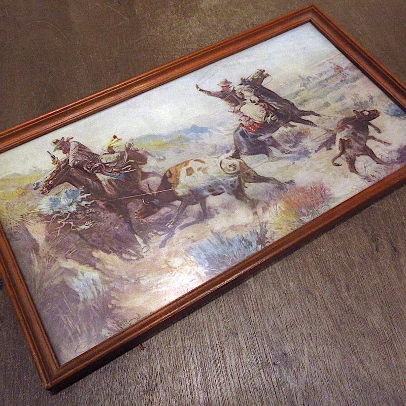 アンティーク ウエスタン壁掛け 『カウボーイ』 貴重！70's アメリカ