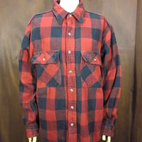 ビンテージ90's●FIELD & STREAMチェックヘビーネルシャツ赤×黒size L●231123j3-m-lssh-nl古着1990s