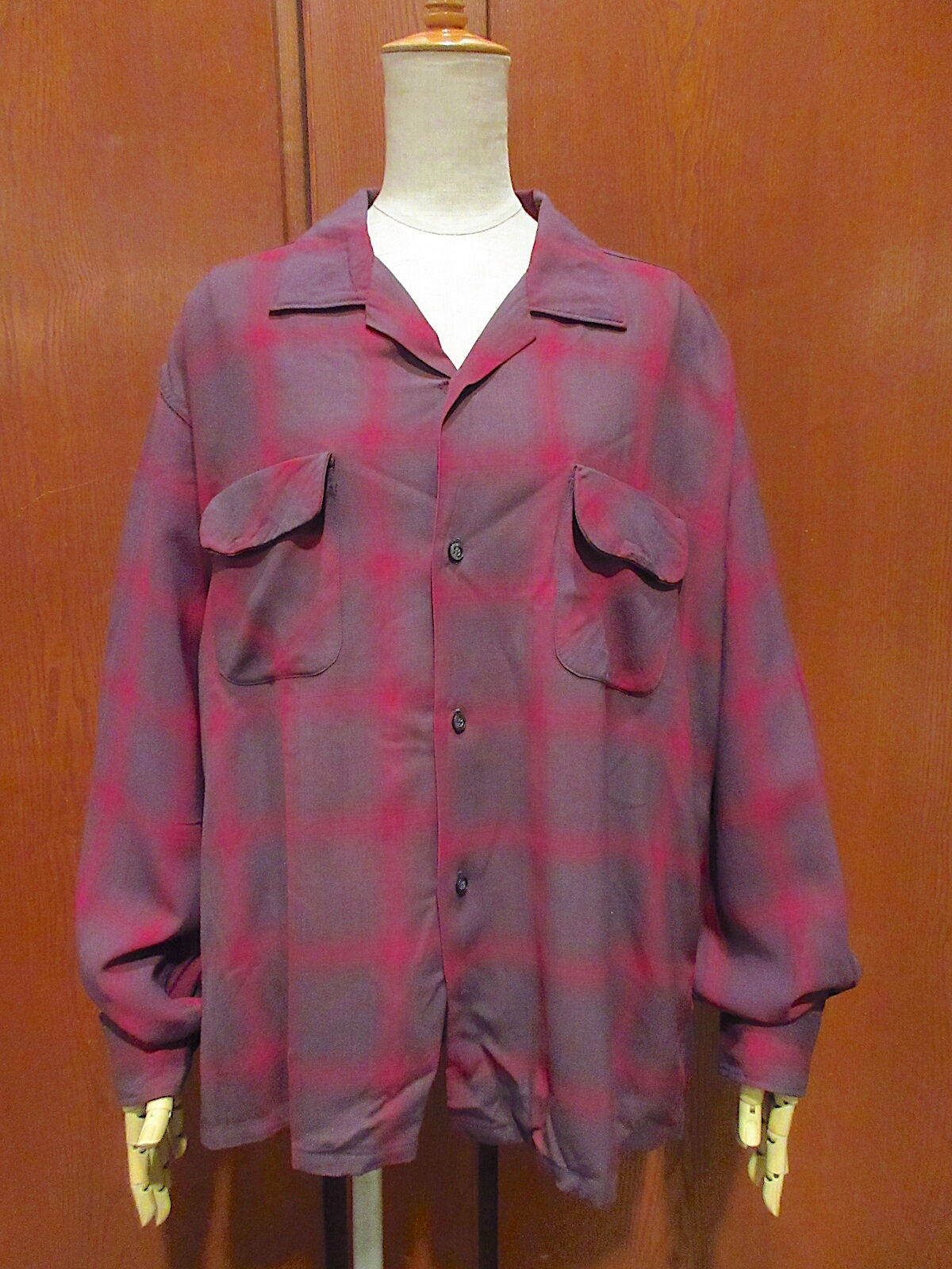 ビンテージ60's○Penneys TOWNCRAFTシャドーチェックレーヨン ビンテージ60's○Penneys TOWNCRAFTシャドーチェックレーヨン