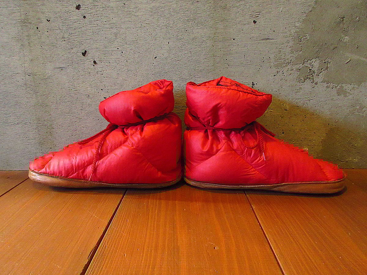 ビンテージ70's○Eddie Bauerダウンルームシューズ赤○231122k3 ビンテージ70's○Eddie Bauerダウンルームシューズ赤○231122k3