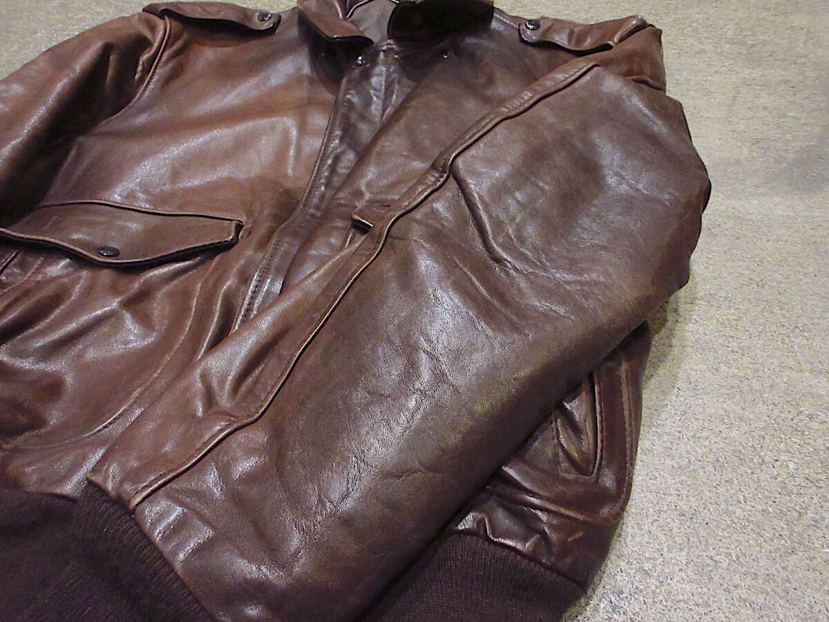 激渋　A2 schott ビンテージ　レザージャケット ビンテージ80's90's○Schott A-2タイプレザージャケット茶
