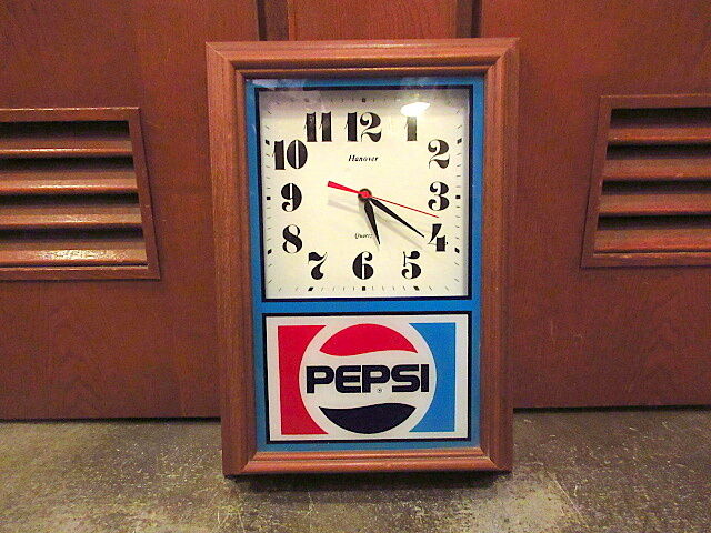 ビンテージ80's○Hanover PEPSIウォールクロック○200919s6-clk壁掛け