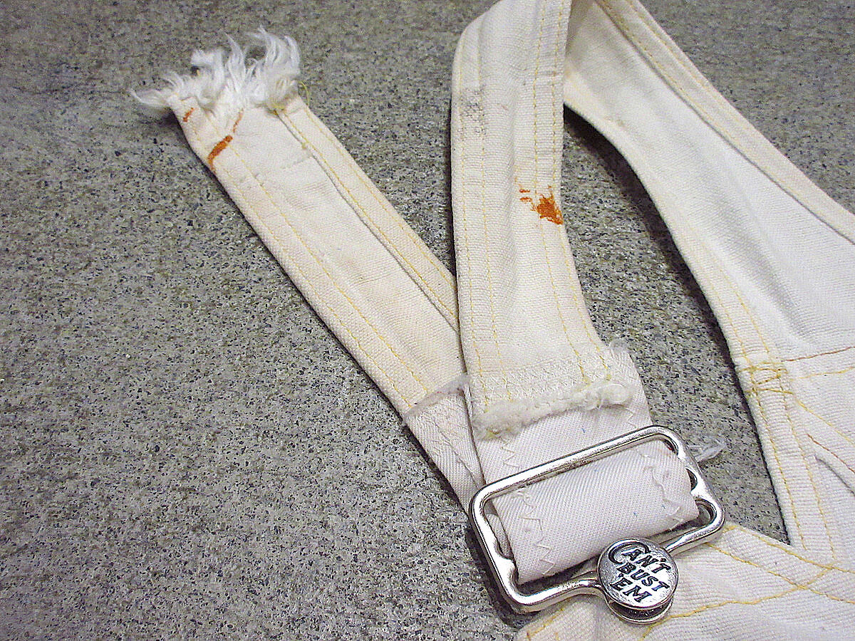 ビンテージ40's○CAN'T BUST'EMエプロン付きダブルニー生成り