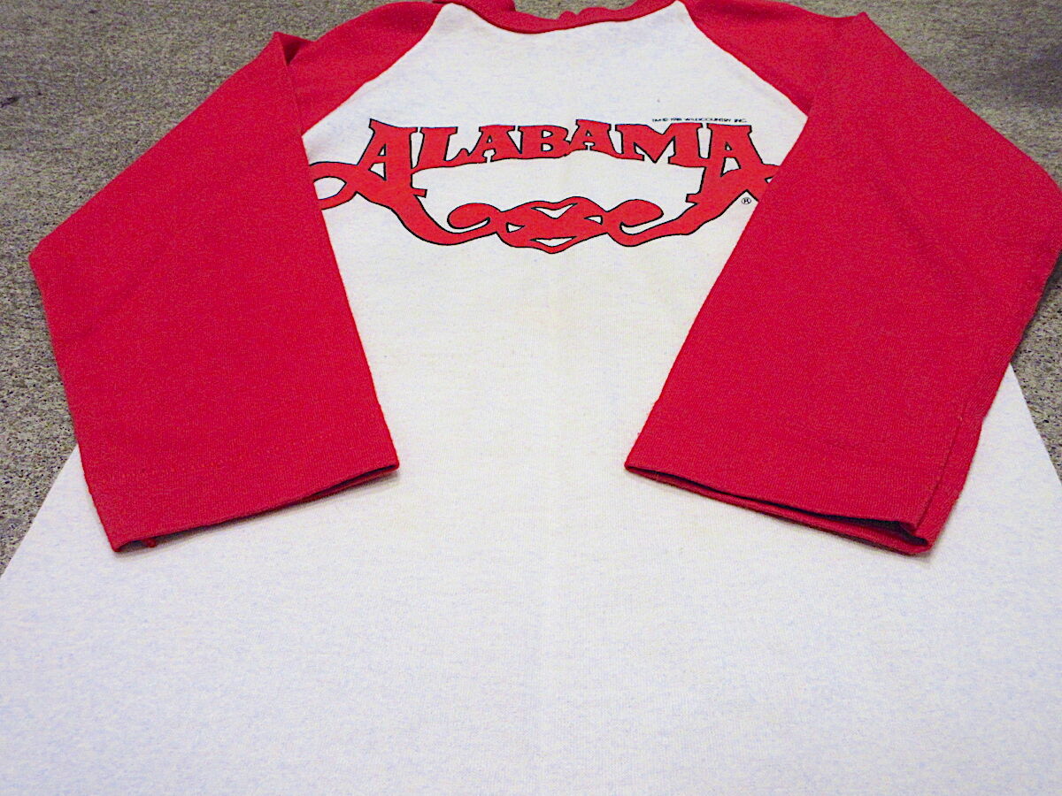 ビンテージ80's○ALABAMAキッズ両面プリントラグランツアーTシャツ赤