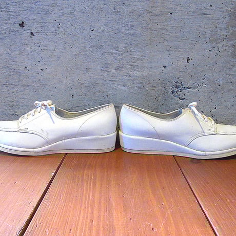 ビンテージ70’s●DEADSTOCK VOGUEレディースUチップシューズ白size 8AA/AAAA●250225k7-w-dshs-24cm 1970sデッドストックレトロ