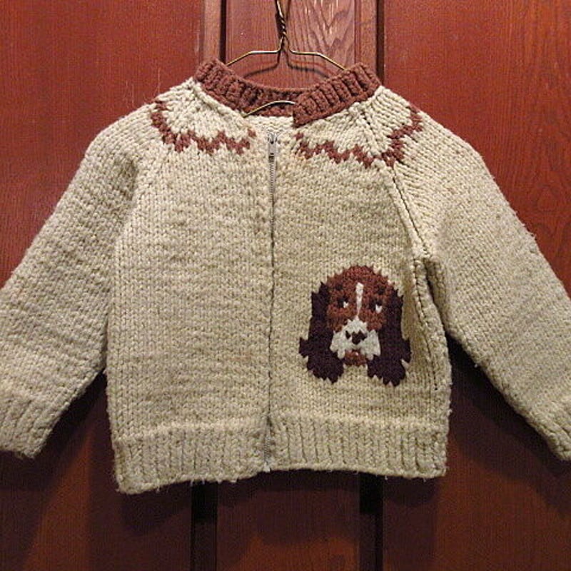 ビンテージ70's○キッズドッグカウチンセーター○210103f2-k-swr ビンテージ70's○キッズドッグカウチンセーター○210103f2-k-swr