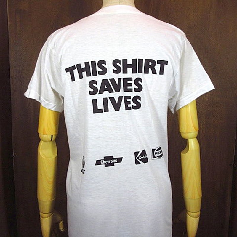 ビンテージ80's○DEADSTOCK LIVE AID両面プリントTシャツ白M○200809...