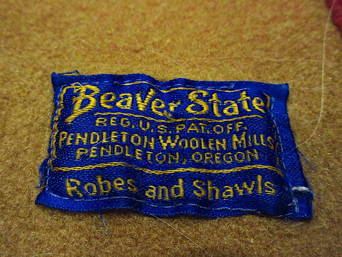 ビンテージ○PENDLETON Beaver Stateネイティブ柄ウールブランケット