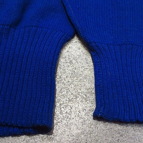 ビンテージ40's●WILLSONボートネックレターマンセーター青size 38●231109i2-m-swrウィルソンニットウールブルドッグカレッジレタード