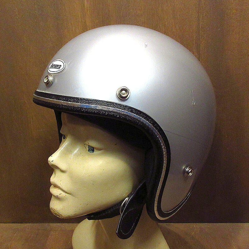 ビンテージ70's○GRANT RG-9 Amproジェットヘルメットシルバーsize M○2...