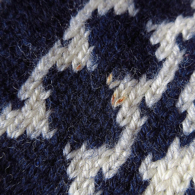 ビンテージ○DALE of NORWAY総柄セーター紺×白×赤size M○250108j3-