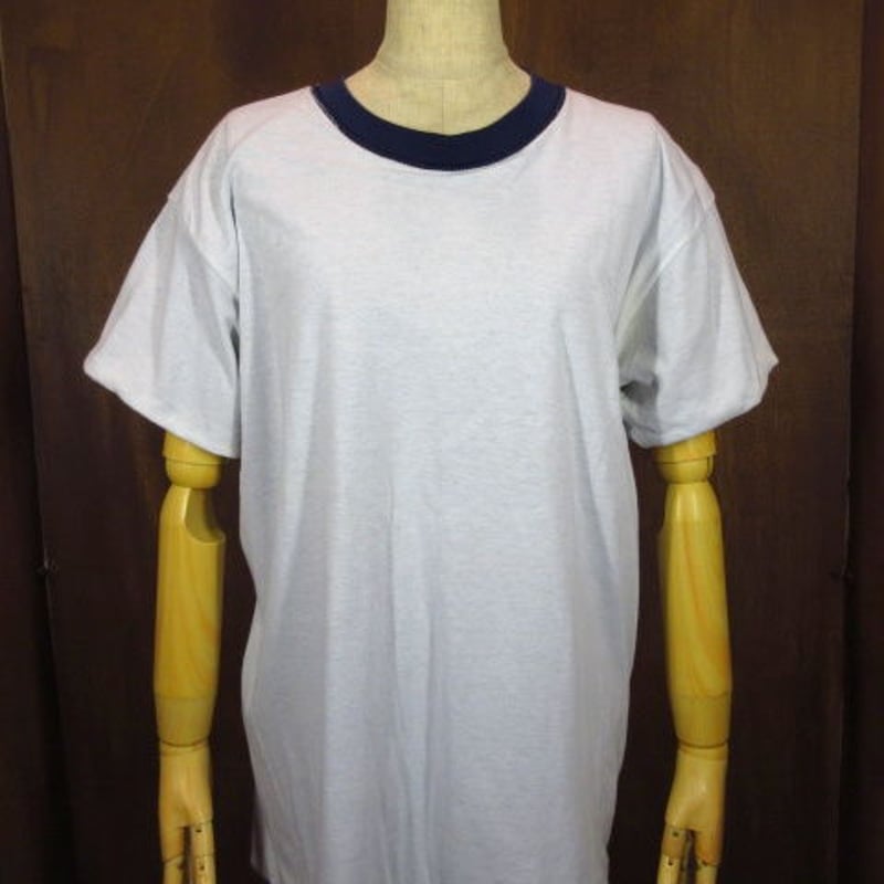 ビンテージ70's80's○ダブルフェイスTシャツ紺×白○200809n2-m