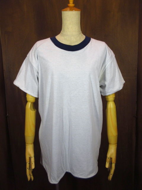 ビンテージ70's80's○ダブルフェイスTシャツ紺×白○200809n2-m