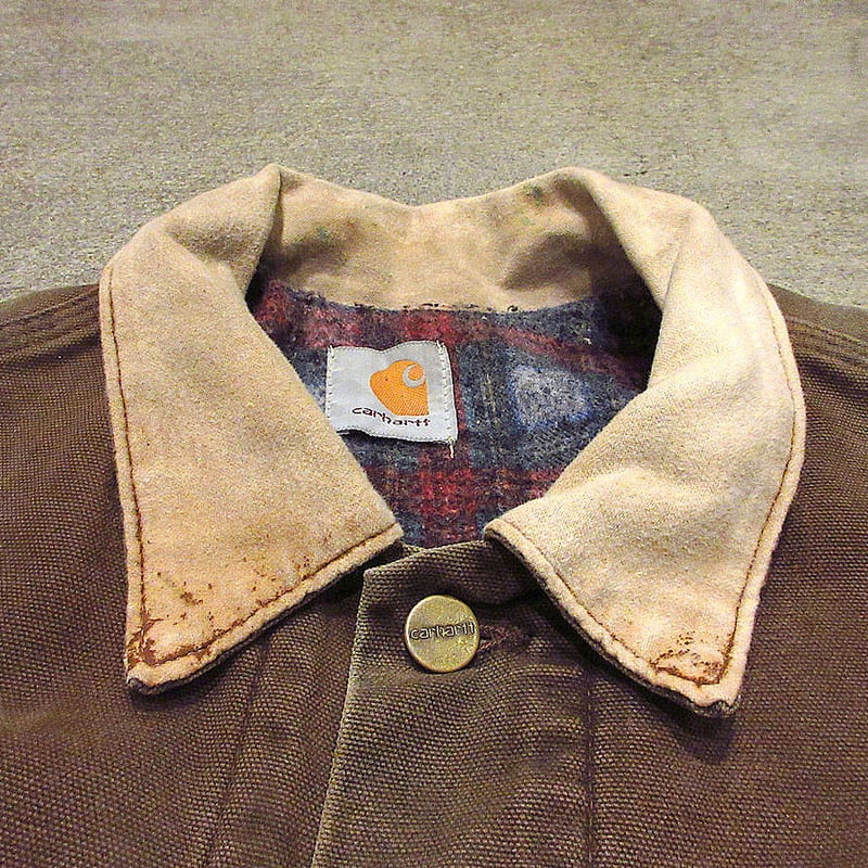 希少 carhartt ダック トラッカージャケット ネイビー　裏地ブランケット 希少 carhartt ダック トラッカージャケット ネイビー 裏地
