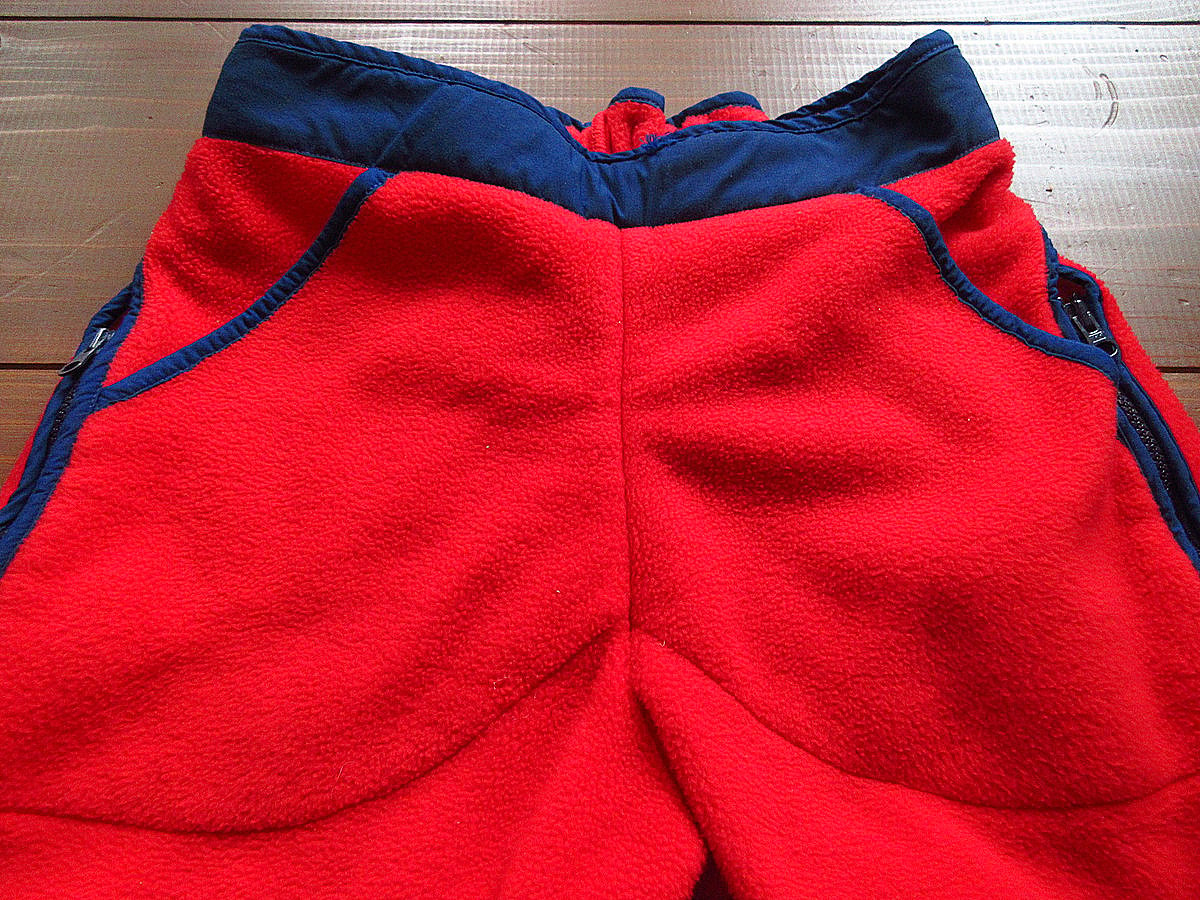 ビンテージ80's L.L.Beanサイドジップ付きフリースパンツ赤×青 