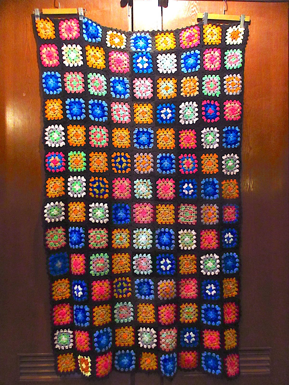 ハンドメイド　ブランケット大判サイズ ビンテージ○かぎ針編みブランケットsize 約195cm × 約110cm○250520m1-