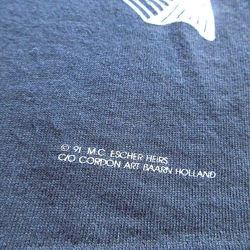 ビンテージ90's○M.C.ESCHER両面プリントTシャツ黒size L