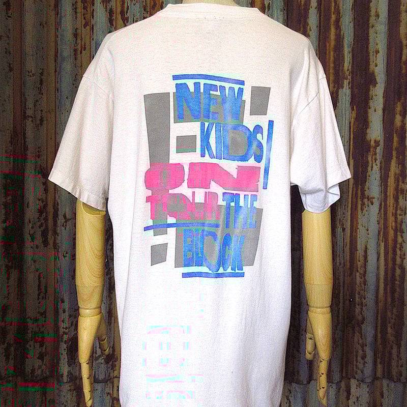ビンテージ90's○NEW KIDS ON THE BLOCKツアーTシャツ白size XL○