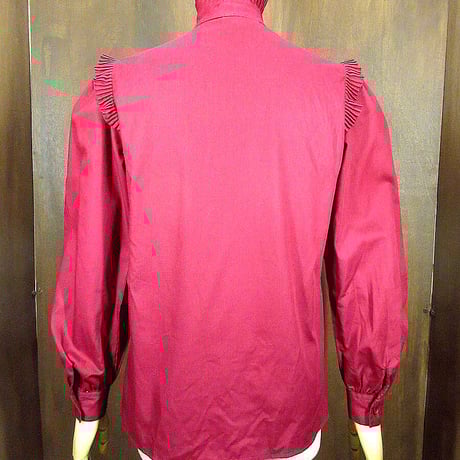 ビンテージ70’s80’s●JH COLLECTIBLESレディース長袖シャツバーガンディ●220725k1-w-lssh古着レトロトップスブラウス