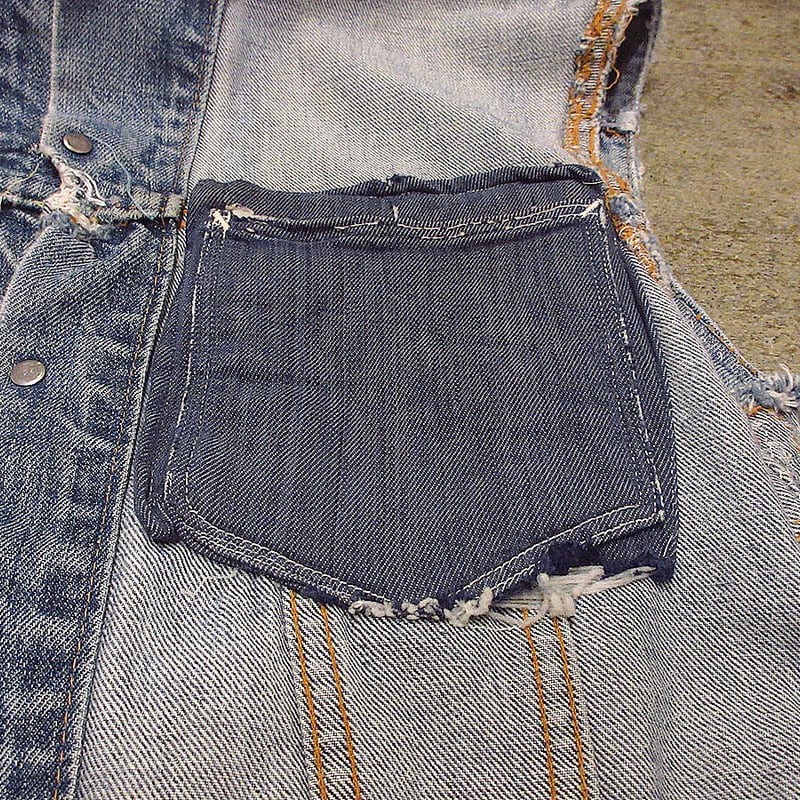 ビンテージ70's○Levi's 70505デニムカットオフベスト○210529f6-m-vs
