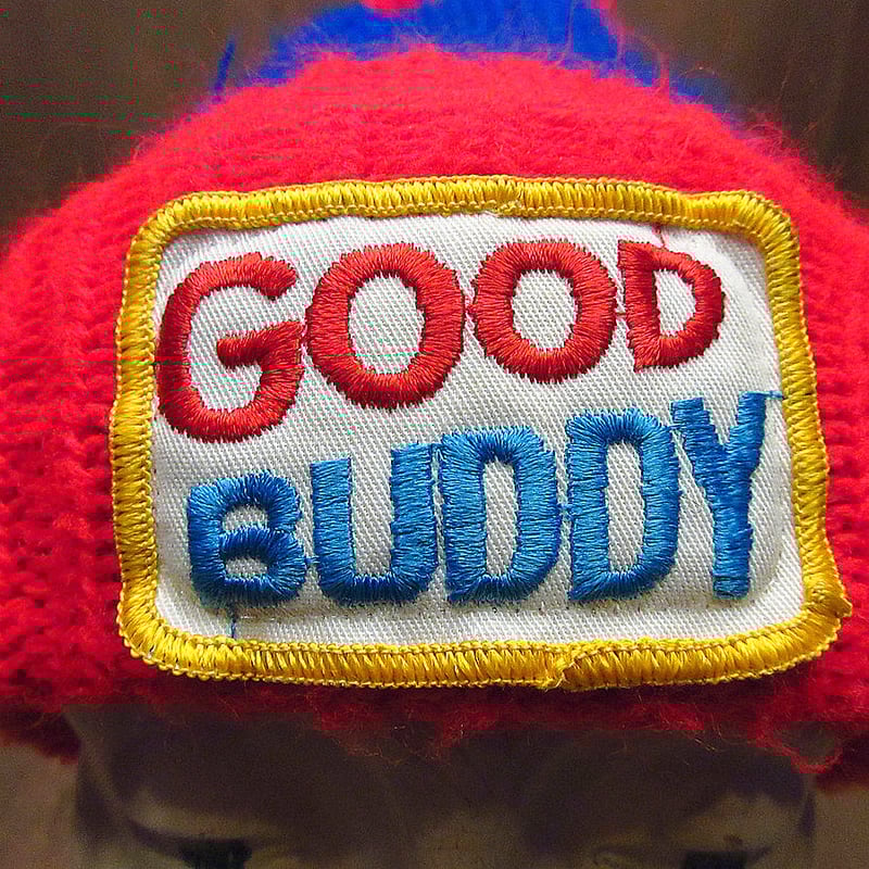 ビンテージ80's○GOOD BUDDYツートンニット帽赤×青○231127i3-m ビンテージ80's○GOOD BUDDYツートンニット帽赤×青○231127i3-m