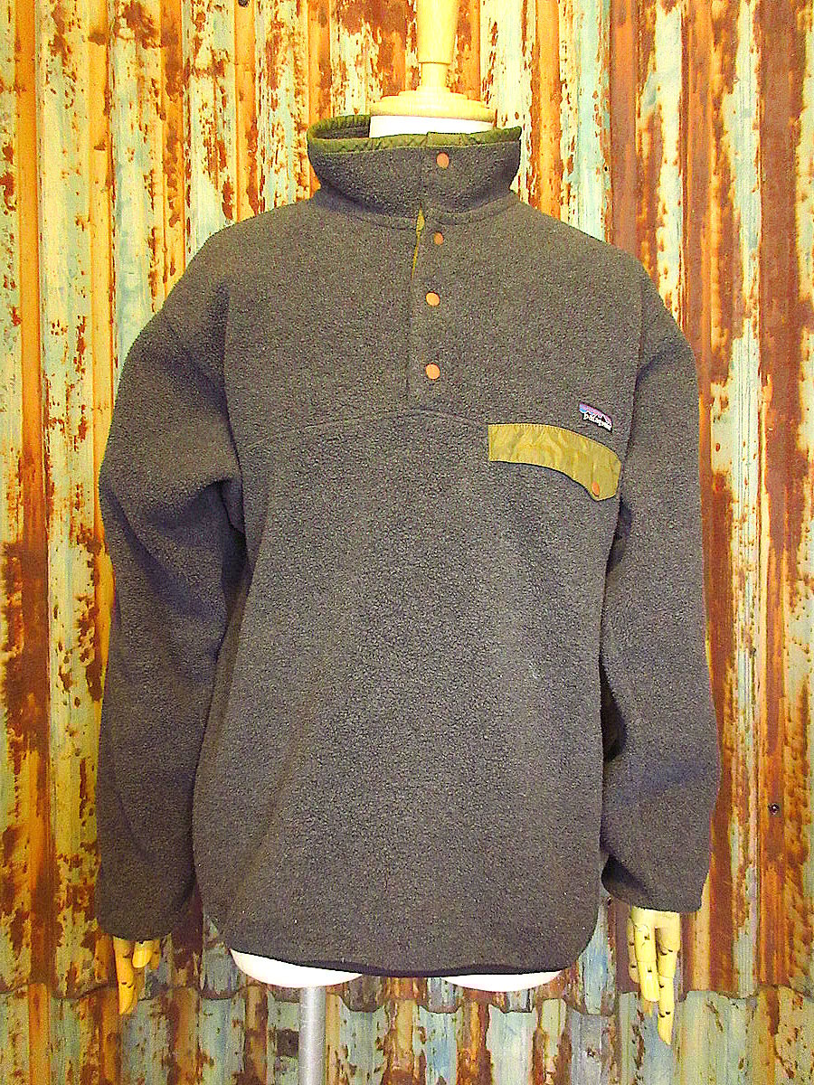 ビンテージ90's○Patagonia SYNCHILLAスナップTグレー×オリーブ ビンテージ90's○Patagonia SYNCHILLAスナップTグレー×オリーブ