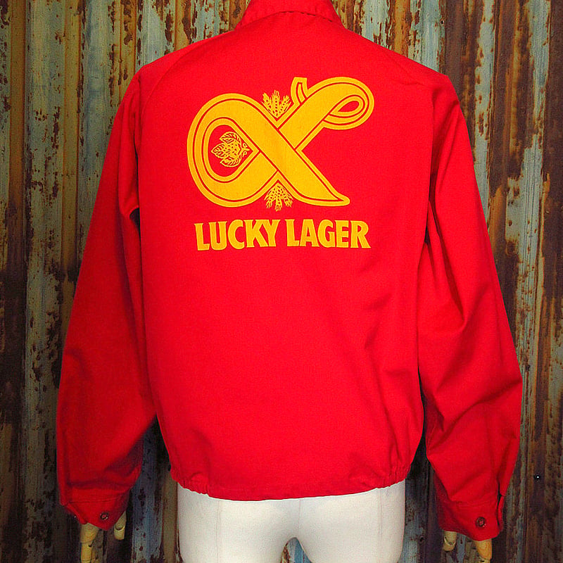 ビンテージ90's○SPORTSMASTER LUCKY LAGERスウィングトップ赤size