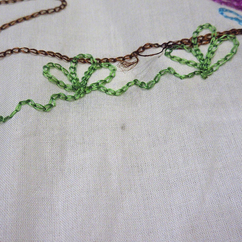 ビンテージ70's○レディースパームツリー刺繍シースループル ビンテージ70's○レディースパームツリー刺繍シースループル
